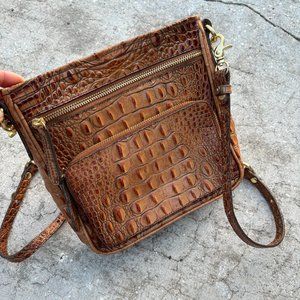 Brahmin  Pecan Croc Crossbody Purse